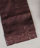 Deep Brown Tussar Embroidery Saree T4329871