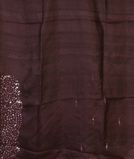 Deep Brown Tussar Embroidery Saree T4329873
