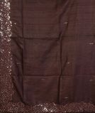 Deep Brown Tussar Embroidery Saree T4329874