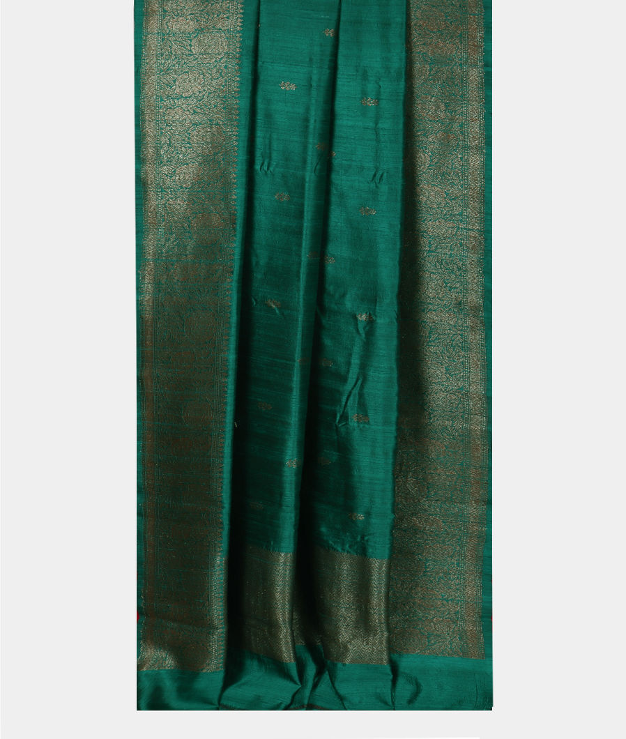 Green Banaras Tussar Saree T4246622