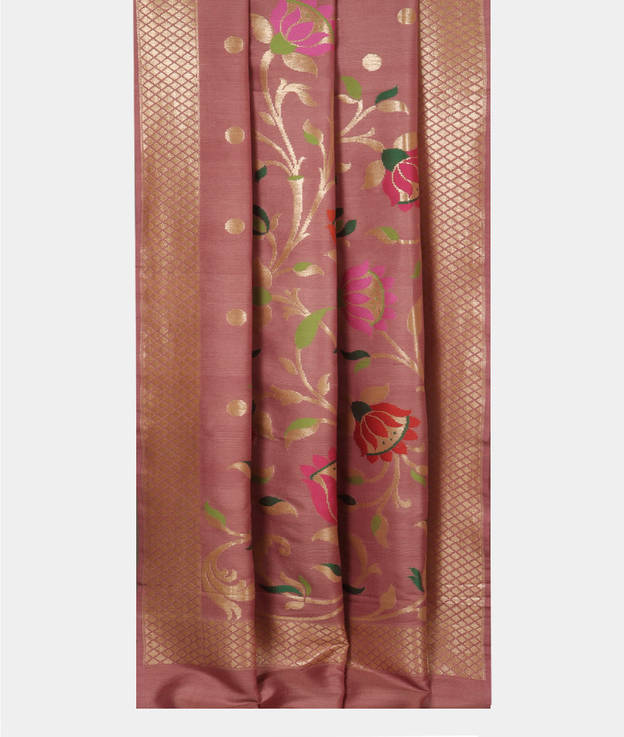 Pink Banaras Tussar Georgette Saree T4243212