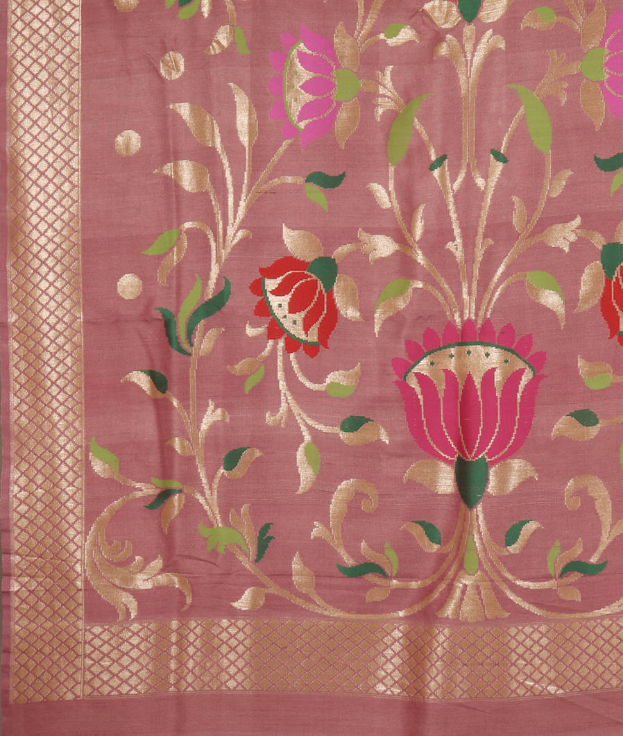 Pink Banaras Tussar Georgette Saree T4243214