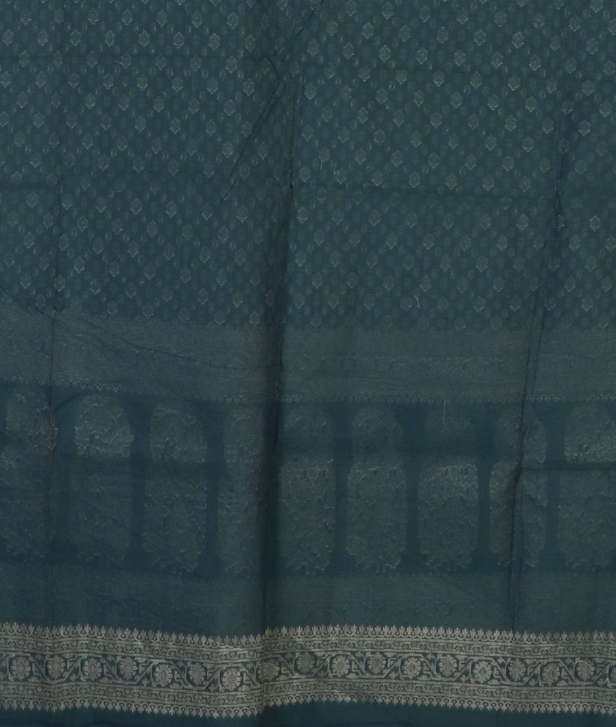 Blue Banaras Cotton Saree T4415883