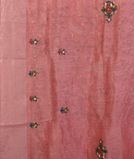 Pink Linen Embroidery Saree T4398723
