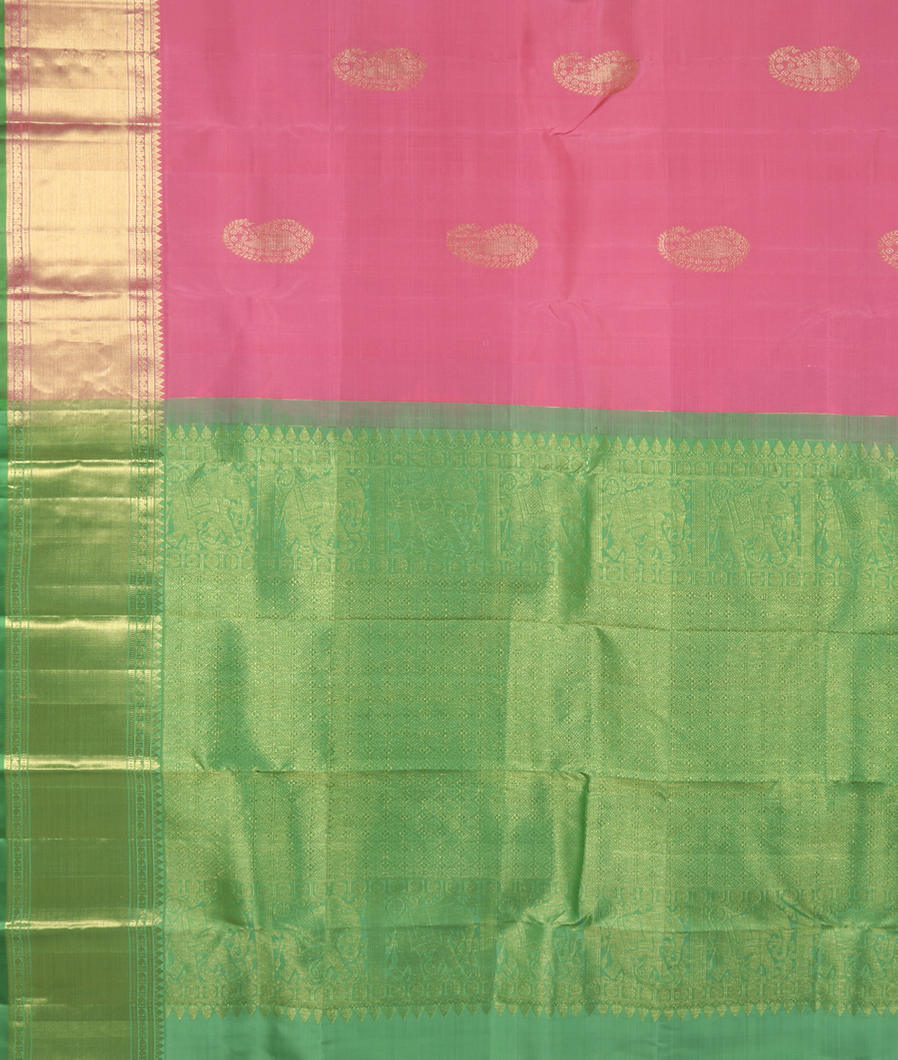 Pink Handwoven Kanjivaram Silk Saree T3702174