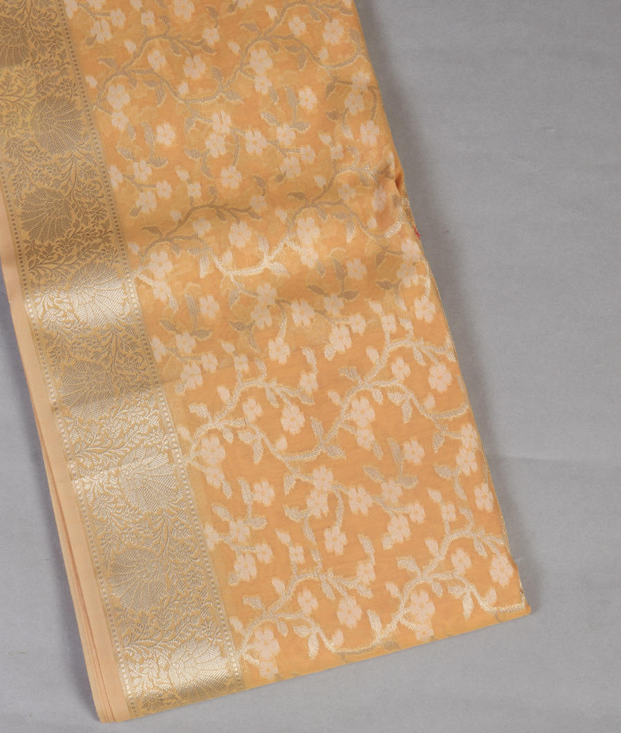 Beige Banaras Cotton Saree T441715-image