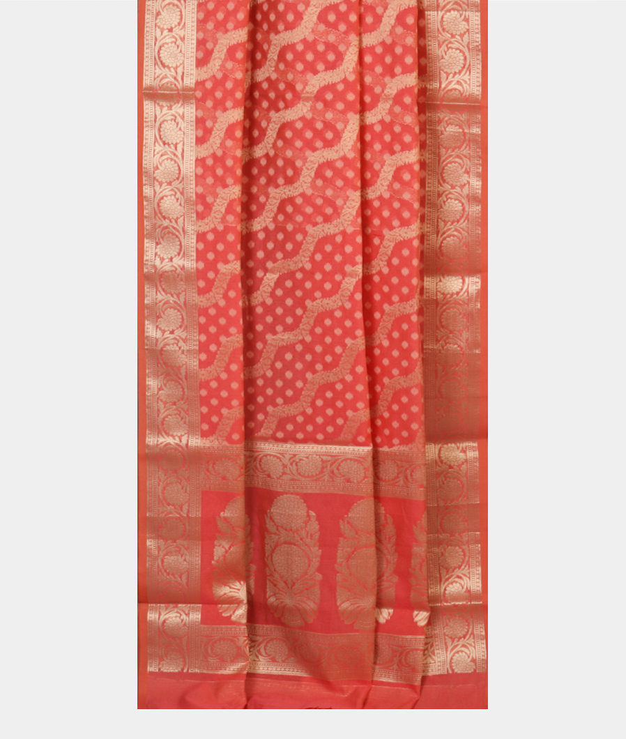 Peach Banaras Cotton Saree T4415942