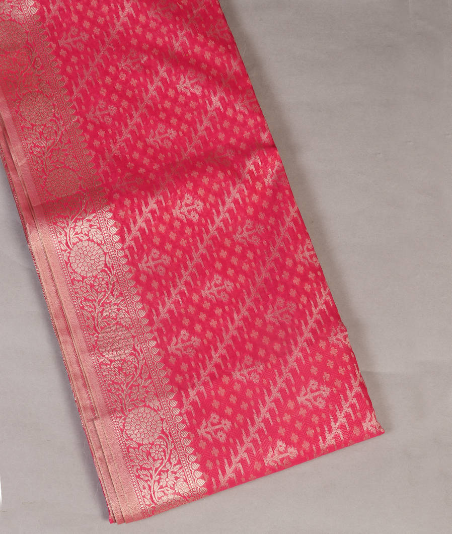 Pink Banaras Cotton Saree T441562-image