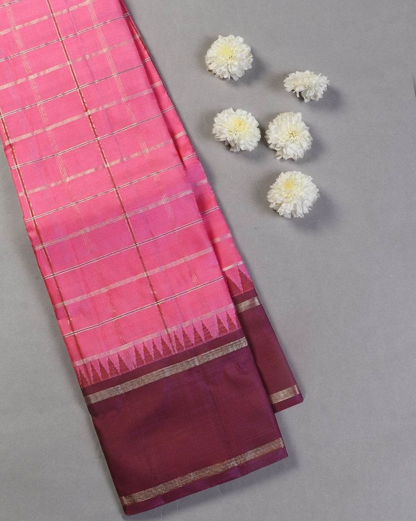 Pink Handwoven Kanjivaram Silk Saree T438591-image