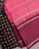 Pink Handwoven Kanjivaram Silk Saree T4385915