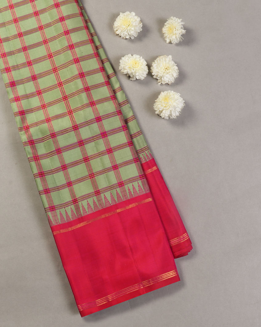 Green Handwoven Kanjivaram Silk Saree T439052-image