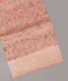 Peach Silk Kota Embroidery Saree T3840401