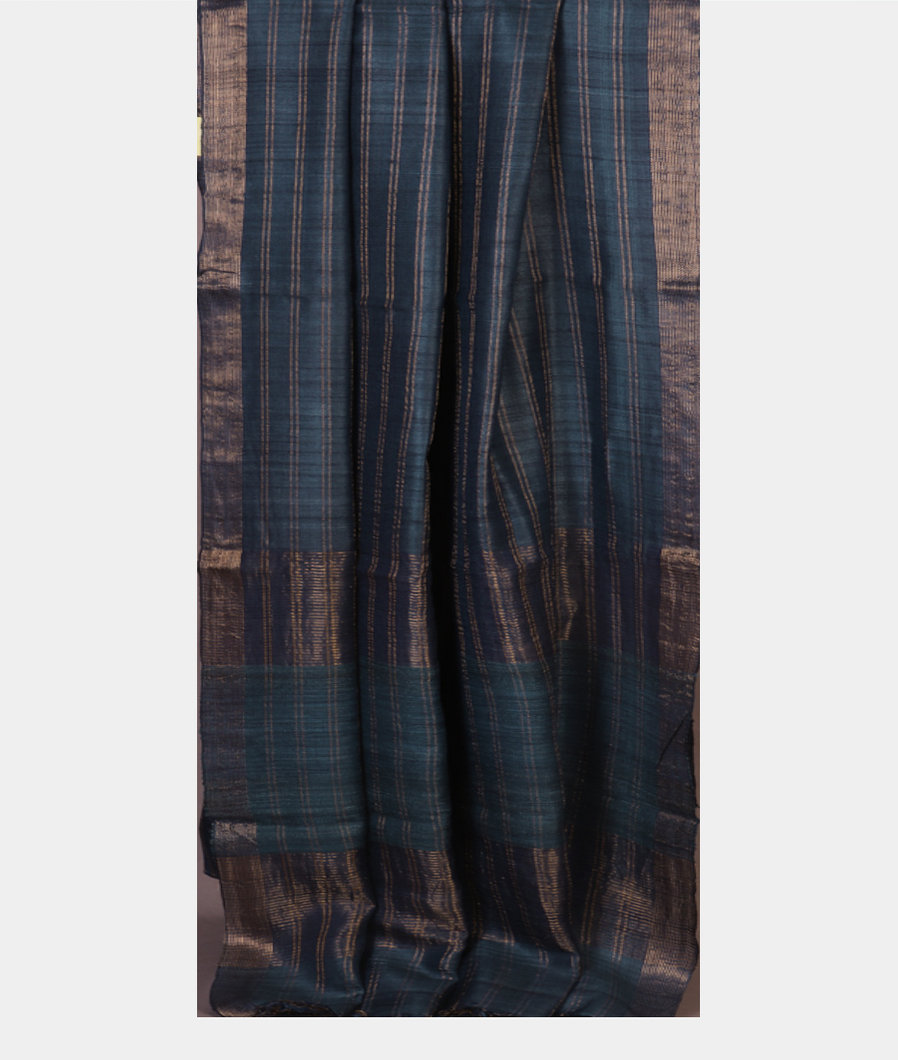 Blue Woven Tussar Saree T4310342