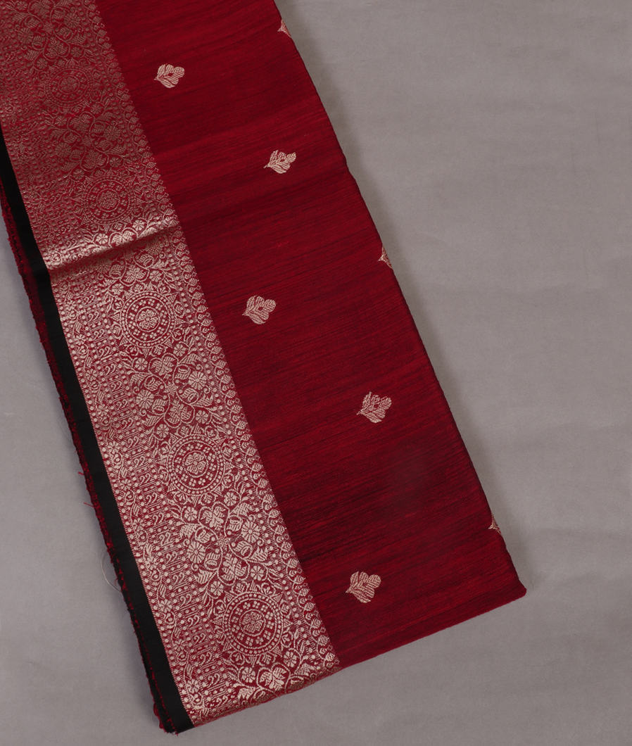 Maroon Handwoven Tussar Saree T433195-image