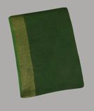 Green Handwoven Linen Saree T4313181