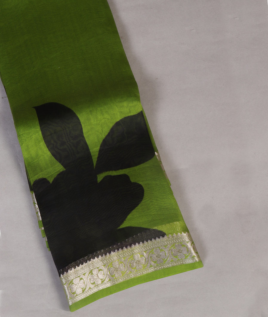 Green Kora Organza Printed Saree T437659-image