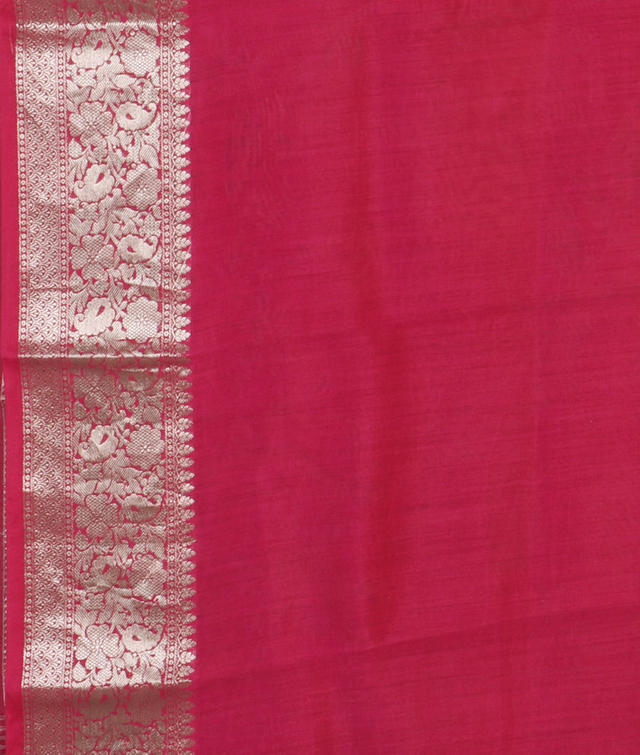 Reddish Pink Kora Organza Printed Saree T4304393