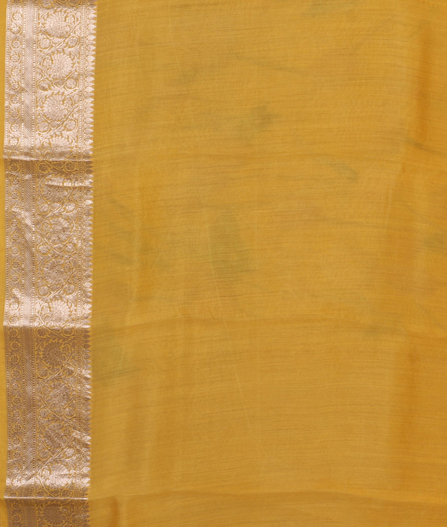 Yellow Kora Organza Printed Saree T4376673