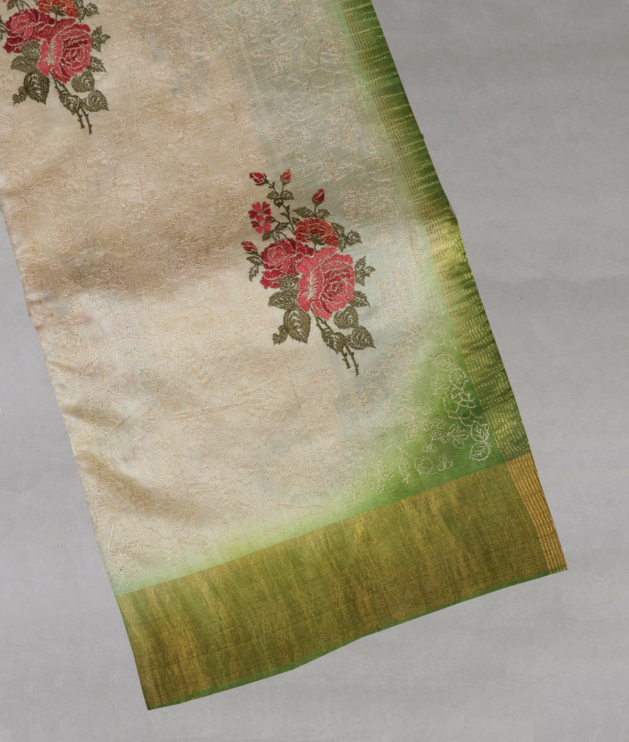 Beige Tussar Embroidery Saree T425993-image