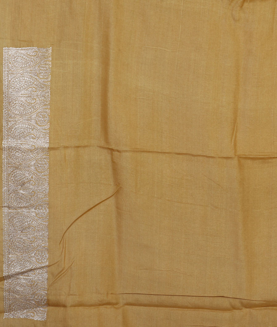 Yellow Tussar Embroidery Saree T4327543