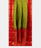 Green and Yellow Handwoven Kanjivaram Silk Saree T4195202