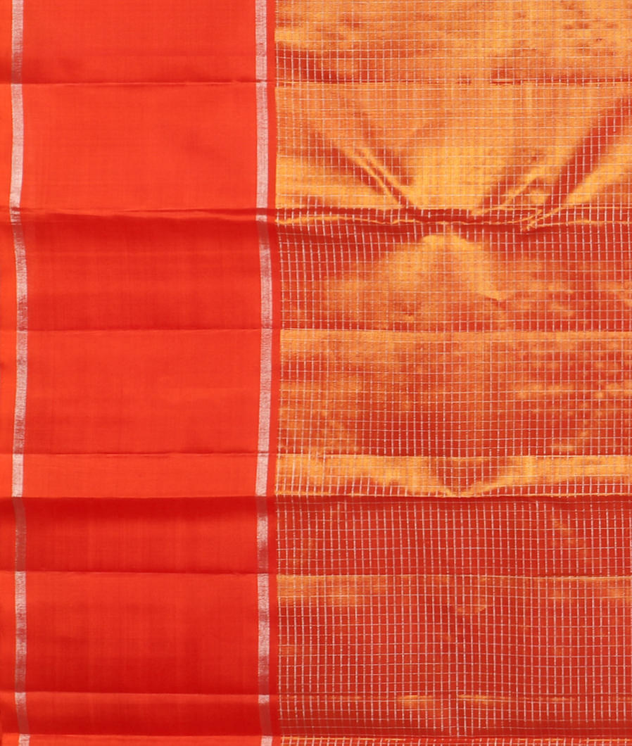 Orangish Pink Handwoven Kanjivaram Silk Saree T4266523