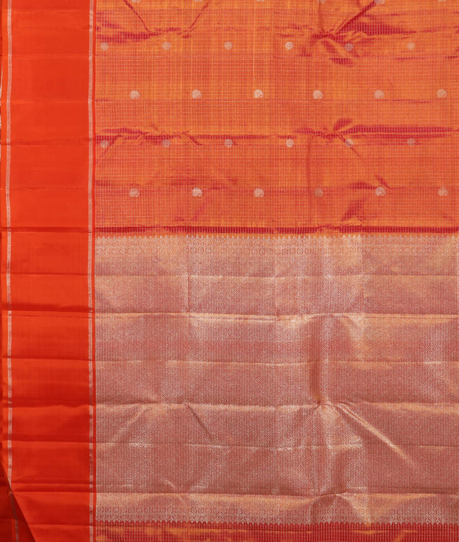 Orangish Pink Handwoven Kanjivaram Silk Saree T4266524