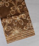 Brown Tussar Embroidery Saree T4389221