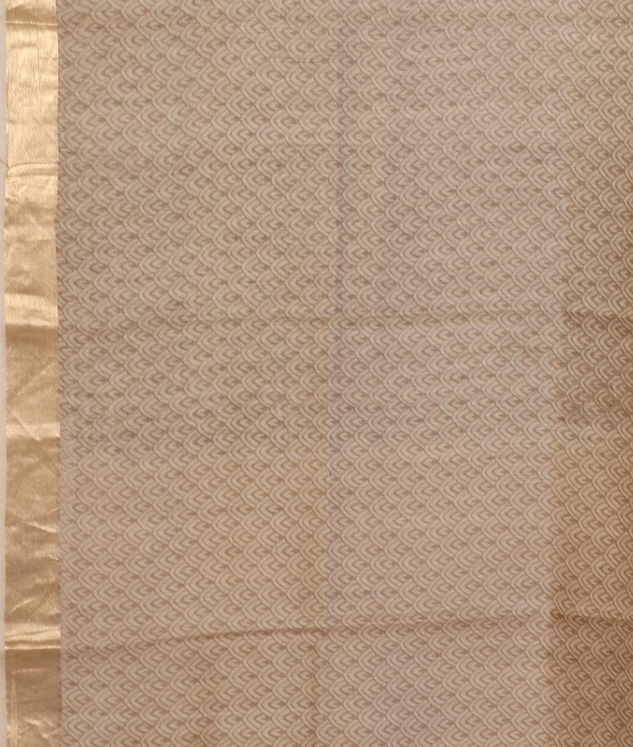 Cream Tussar Printed Saree T3967383