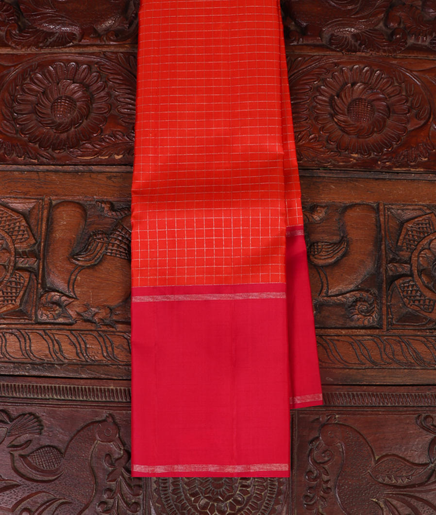 Orange Handwoven Kanjivaram Silk Saree T437509-image