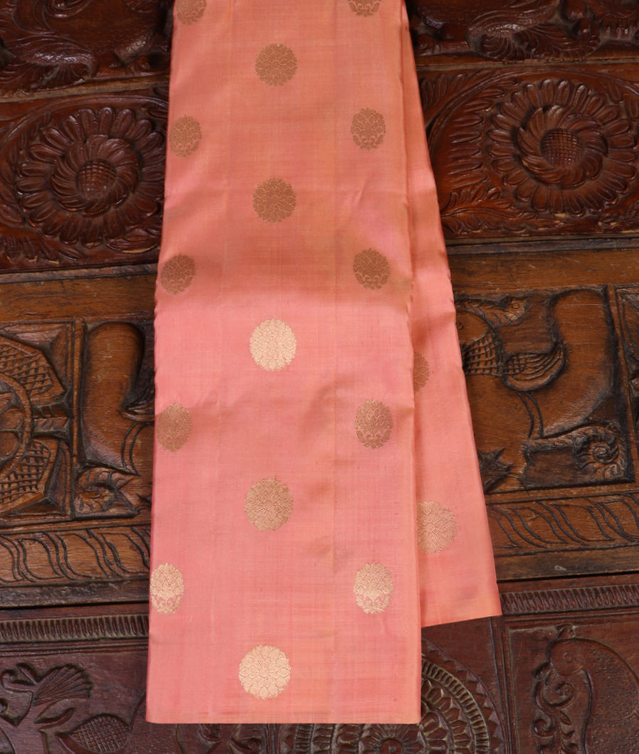 Peach Handwoven Kanjivaram Silk Saree T442348-image