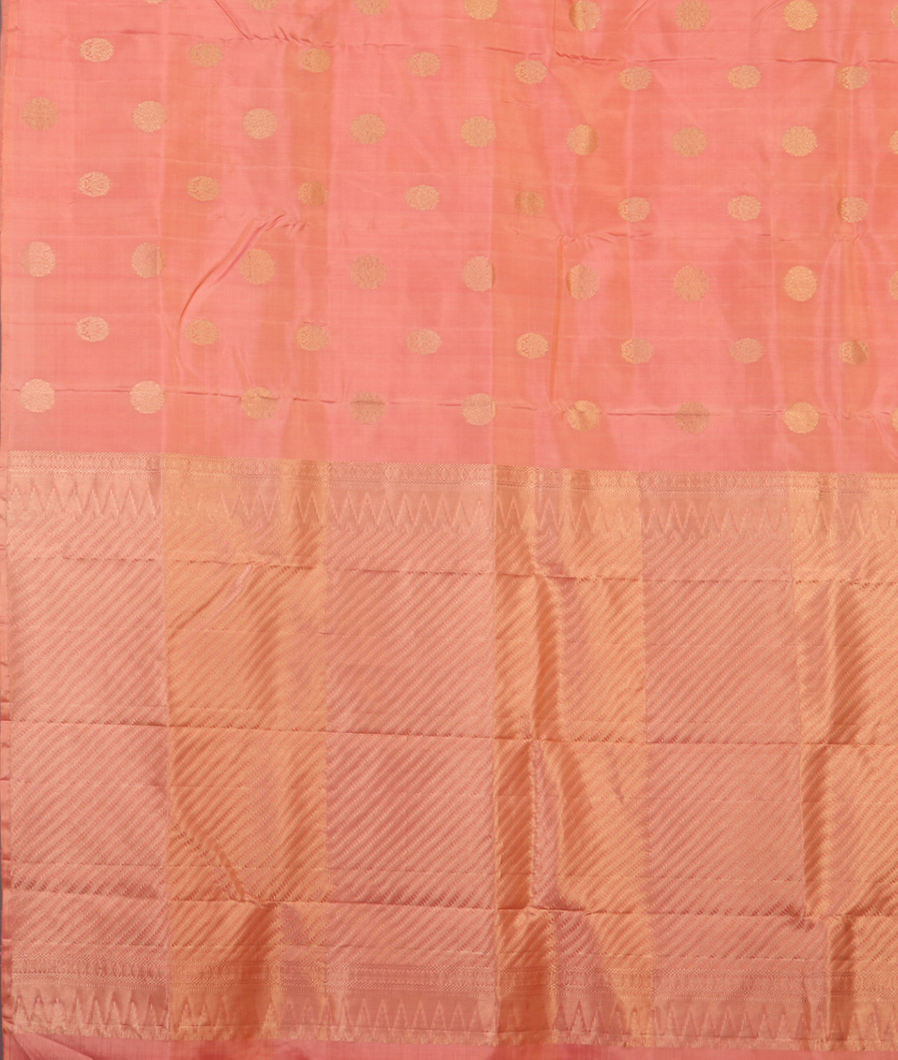 Peach Handwoven Kanjivaram Silk Saree T4423484