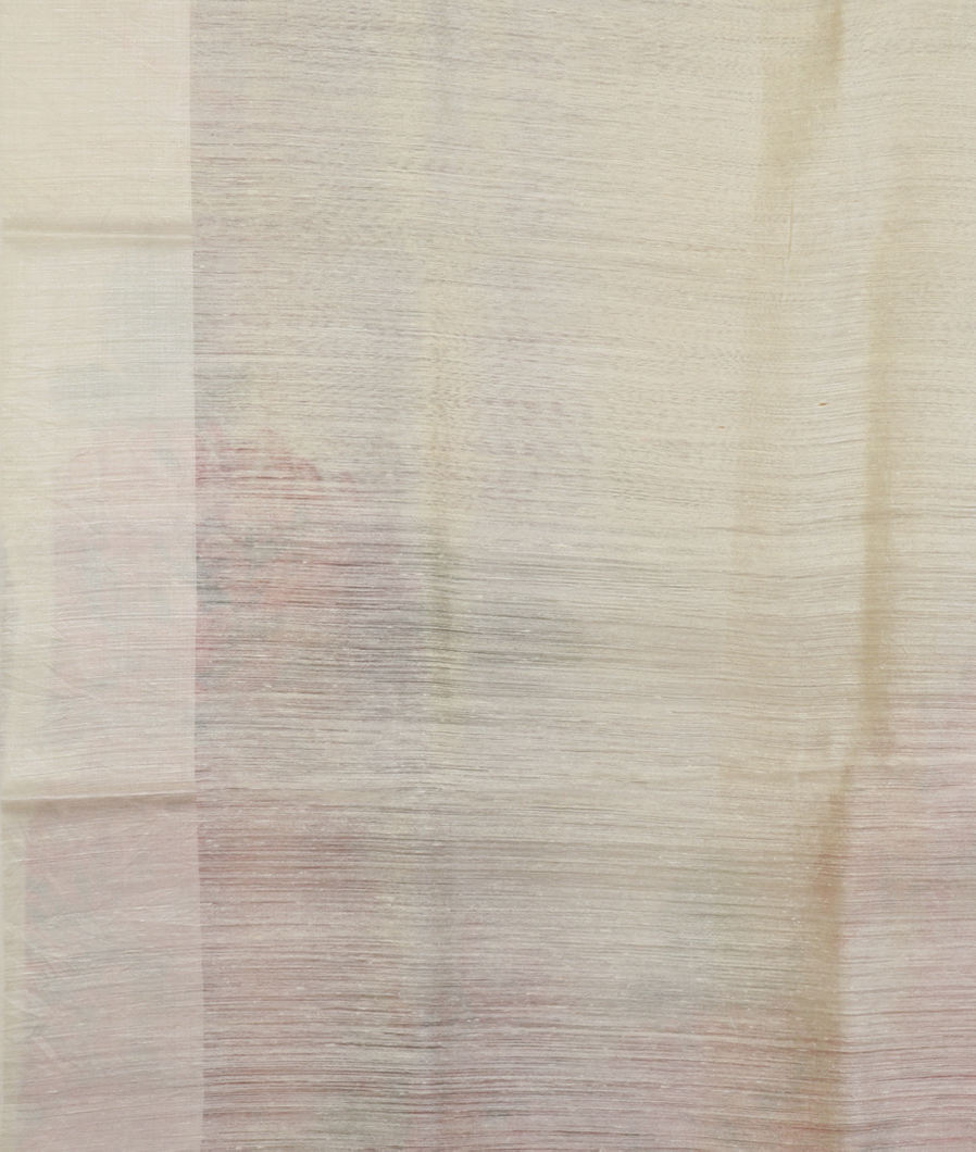 Off - White Tussar Printed Saree T4161903