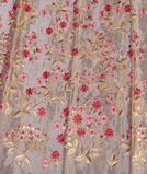 Silver Kora Tissue Organza Embroidery Saree T4326213
