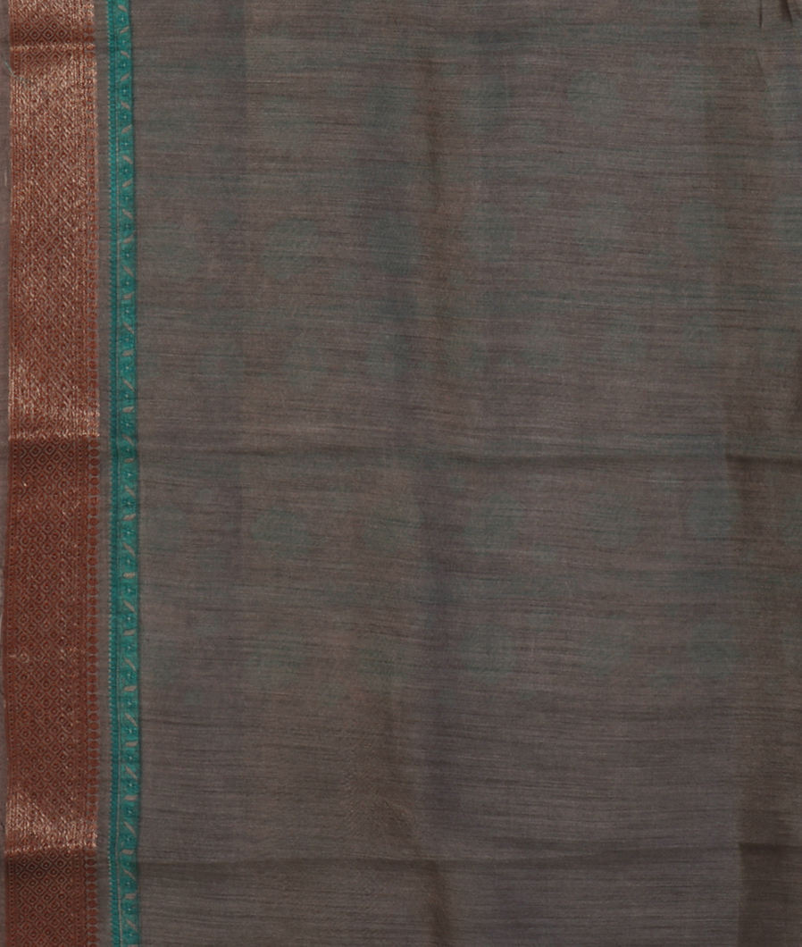 Grey Tussar Printed Saree T4302723