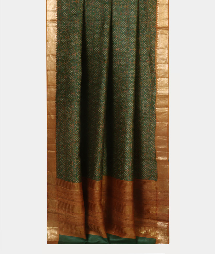 Green Tussar Printed Saree T4430982