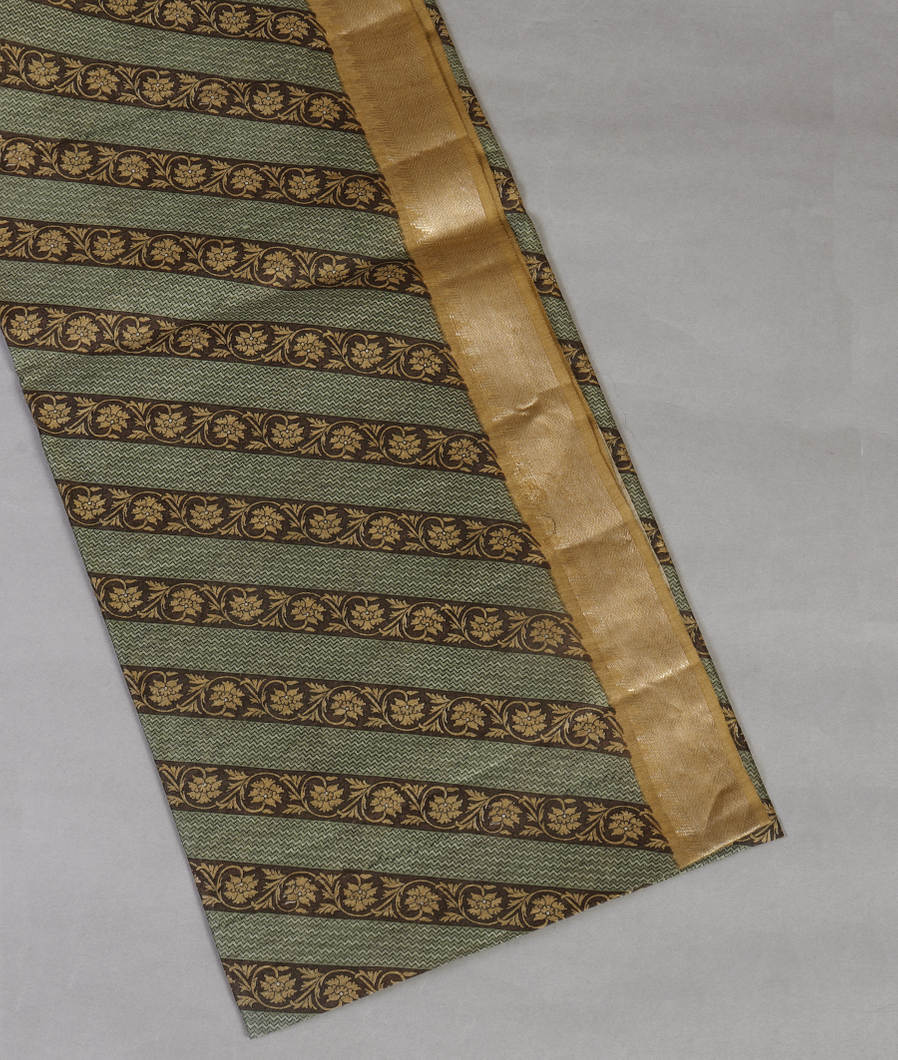 Green Tussar Printed Saree T443106-image