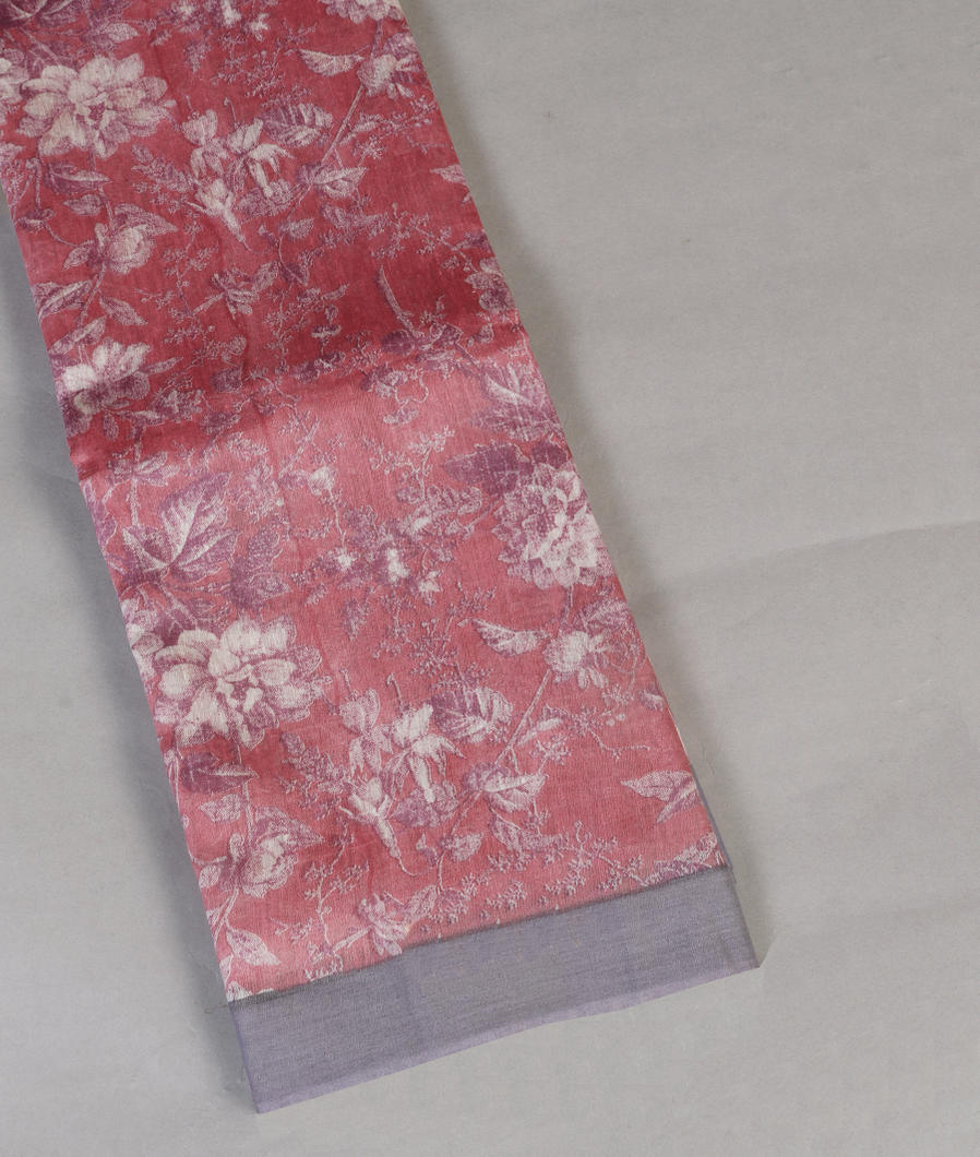 Pink Soft Printed Cotton Saree T431183-image