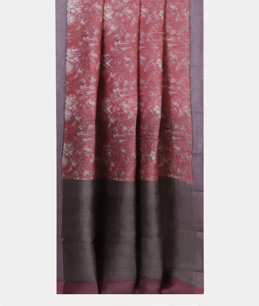 Pink Soft Printed Cotton Saree T4311832