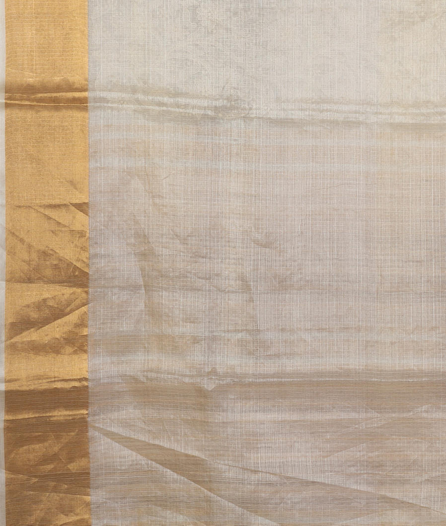 White Silk Kota Embroidery Saree T4317603