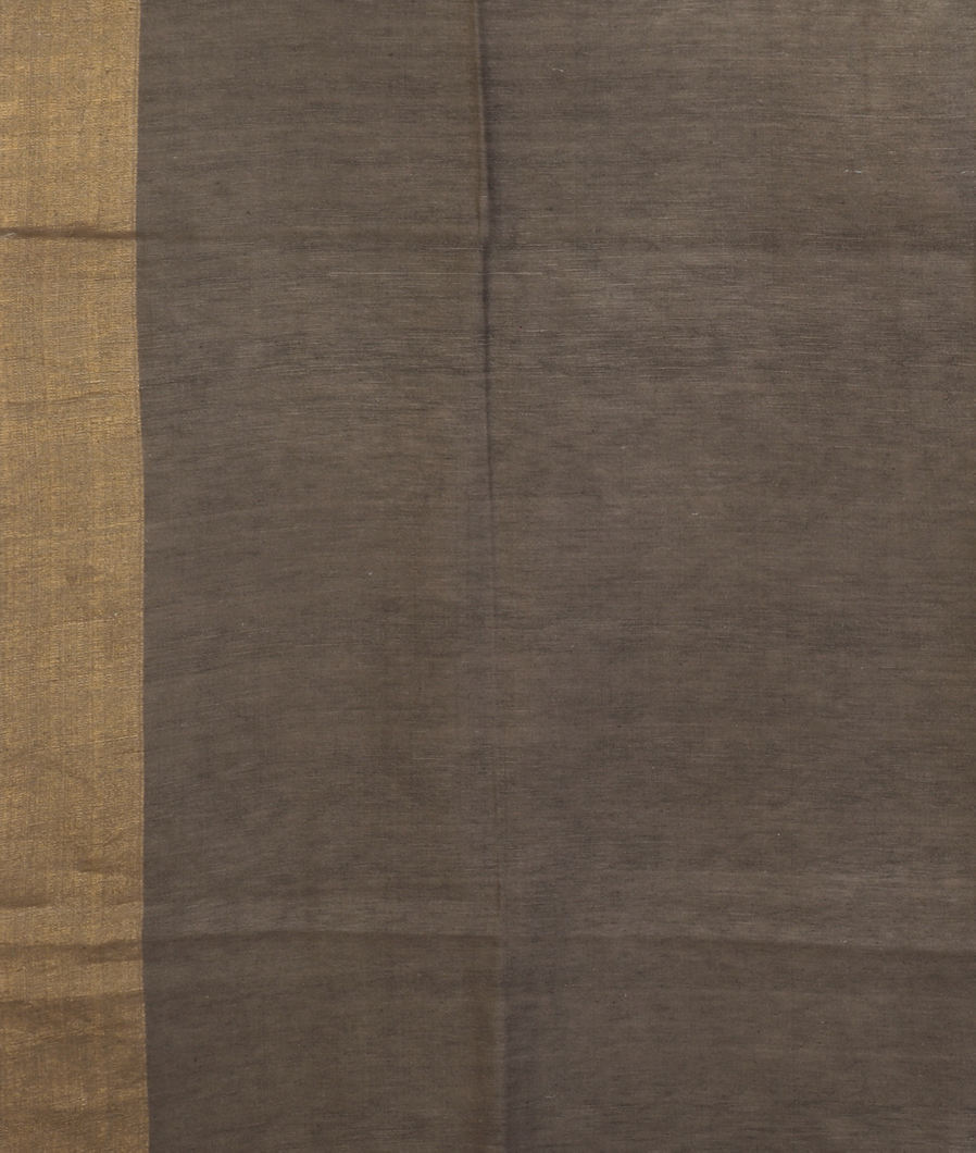 Grey Handwoven Tussar Saree T4398643