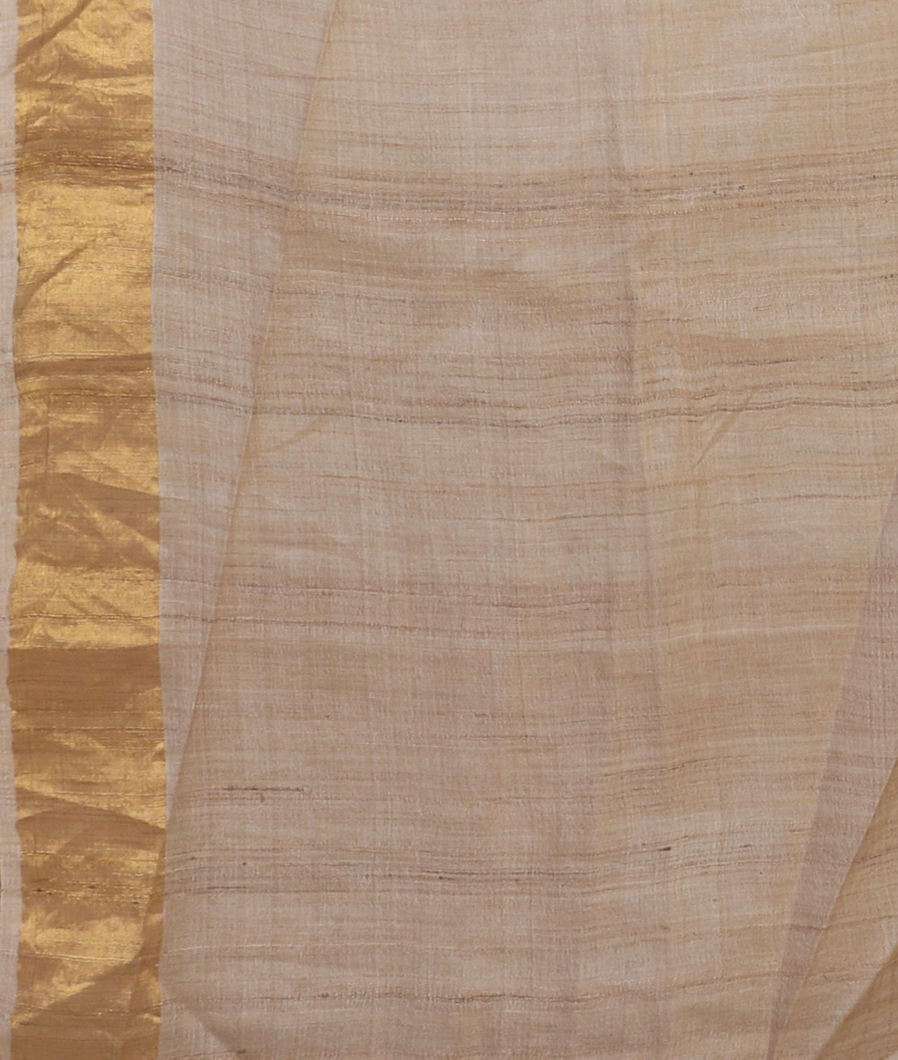 Grey Tussar Embroidery Saree T2834793