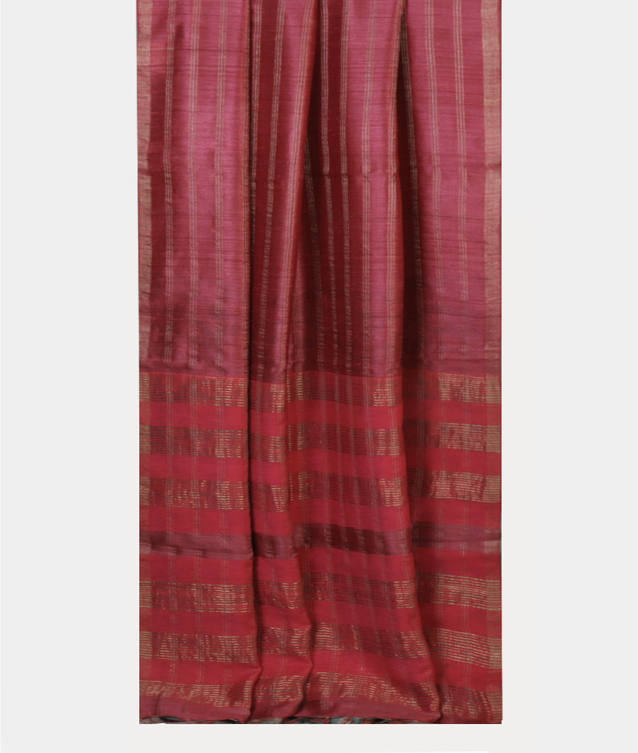 Pink Woven Tussar Saree T4309982
