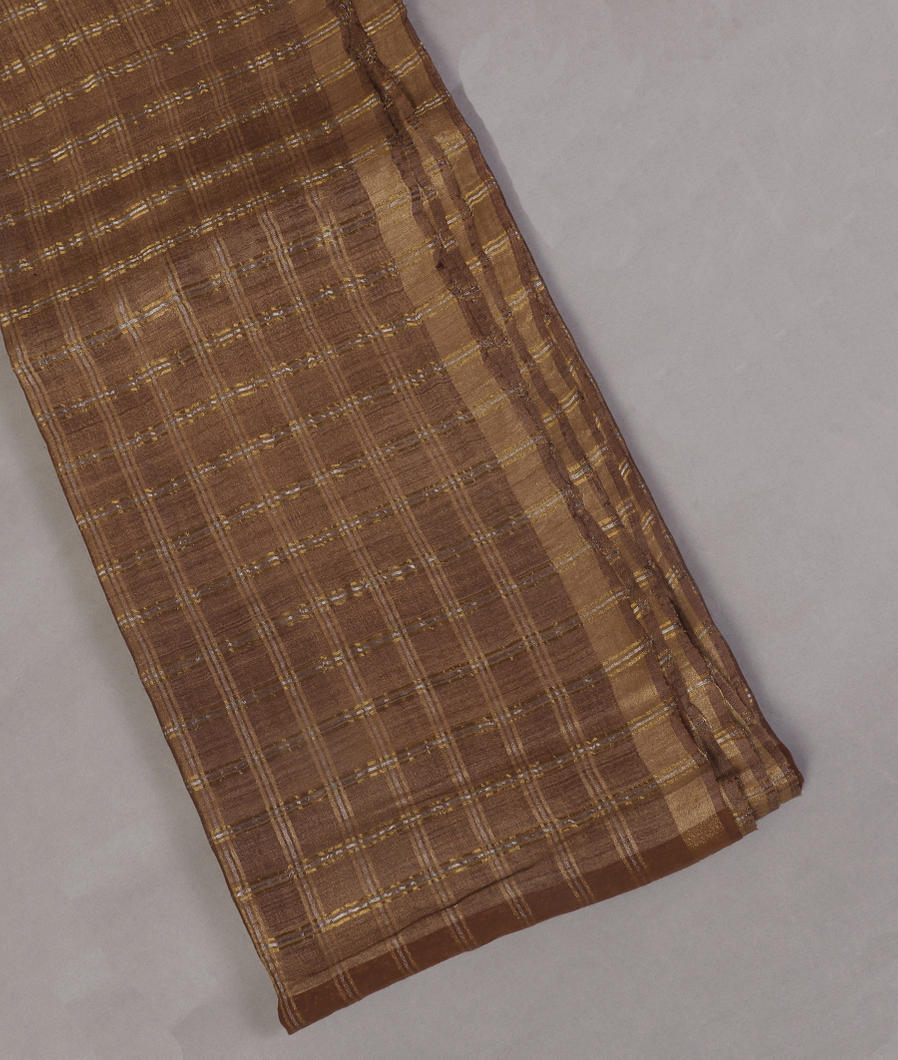 Brown Woven Tussar Saree T381767-image