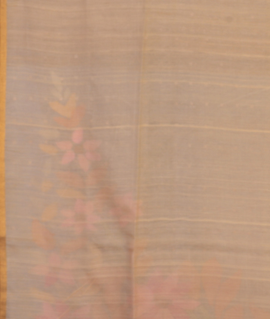 Beige Handwoven Tussar Saree T4331973