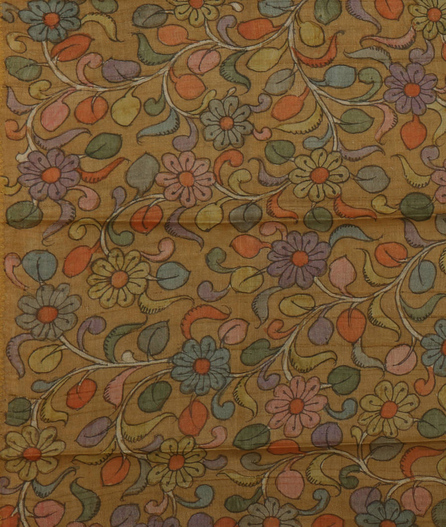 Red Tussar Printed Saree T4431273