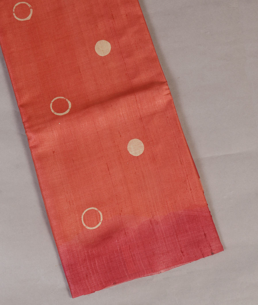 Orangish Pink Tussar Printed Saree T443137-image