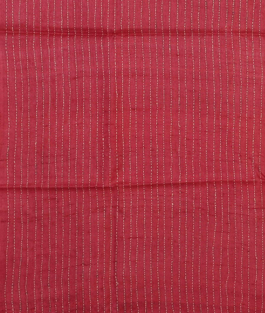 Orangish Pink Tussar Printed Saree T4431373