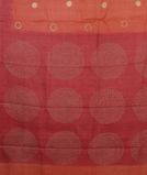 Orangish Pink Tussar Printed Saree T4431374