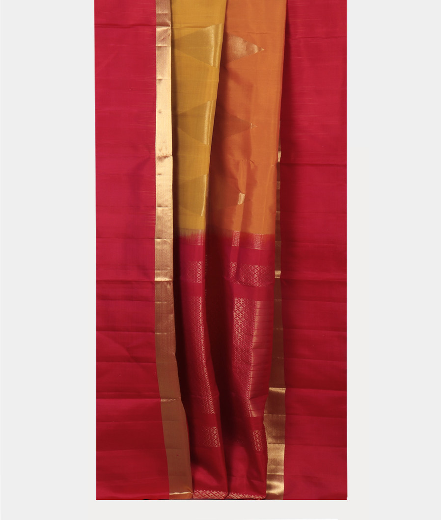 Yellow And Orange Soft Silk Saree T4426142